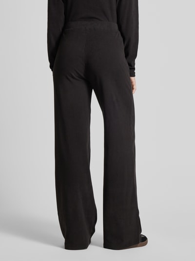 Guess Wide leg stoffen broek met labelapplicatie, model 'ELSA' Zwart - 5