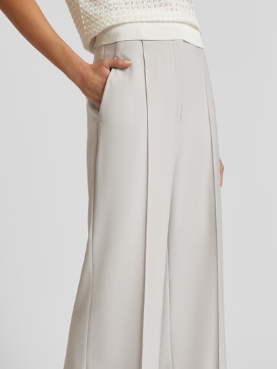 Raffaello Rossi Wide leg stoffen broek met structuurmotief, model 'AGATHA' Lichtgrijs - 3