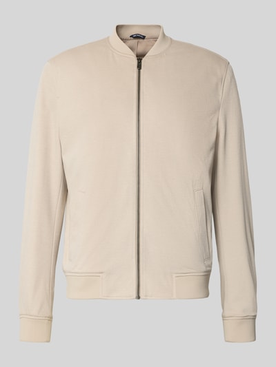 Produktfoto, Jacke aus Viskose-Mix von MCNEAL in Beige mit Stehkragen, Reißverschluss, Eingrifftaschen, Gerader-Schnitt, Stretch-Anteil, 66 cm Rückenlänge, 45 cm Schulterbreite, 52 cm Brustweite, 68 cm Ärmellänge, glatte Textur