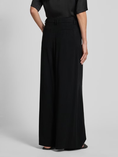 Drykorn Broek met wijde pijpen en steekzakken, model 'BROAD' Zwart - 5