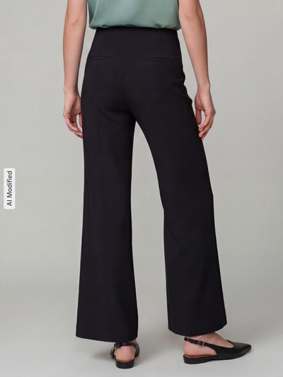 SEDUCTIVE Regular fit wijdte broek van viscosemix model 'KIMBERLEY' Zwart - 5