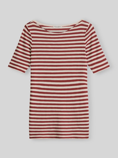 Marc O'Polo Regular Fit T-Shirt aus reiner Baumwolle Bordeaux 2