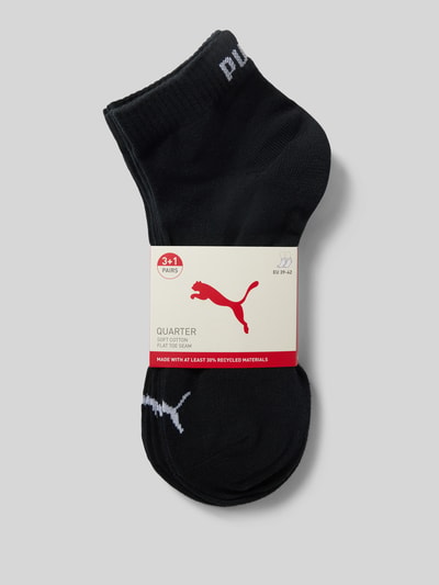 PUMA Skarpety do sneakersów z logo w zestaw 4 szt. Czarny 3