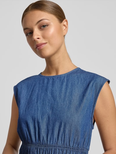 Neo Noir Midi-jurk met ruches, model 'Esmy Denim' Blauw - 3