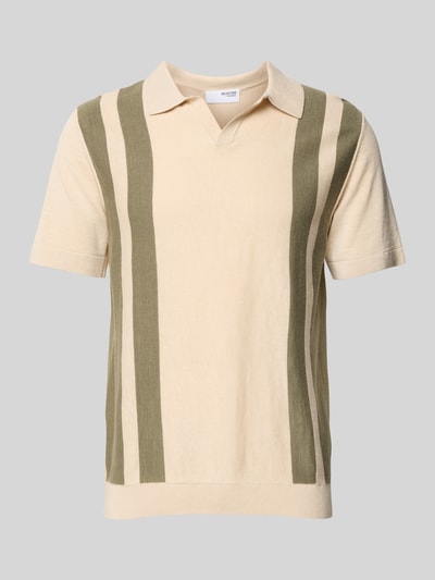 SELECTED HOMME Poloshirt met V-hals, model 'MATTIS' Offwhite gemêleerd - 2