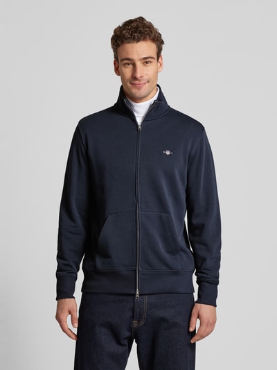 Gant Regular Fit Sweatjacke mit Label-Stitching Modell 'SGIELD' Marine 4