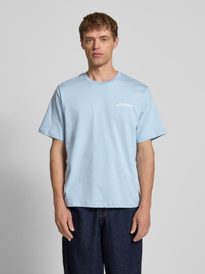 Jack & Jones T-Shirt mit Label-Print Modell 'BEAU' Hellblau 4