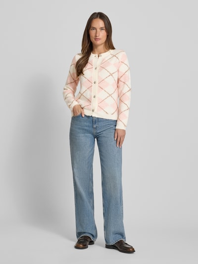 Christian Berg Woman Selection Kardigan z okrągłym dekoltem i zapięciem na guziki Brudnoróżowy 1