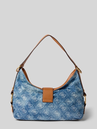 Produktfoto, Shoulder Bag mit Viskose-Anteil Modell 'Camden' von GUESS w stylu torby na ramię, Tkanina stylizowana na denim, mieszanka bawełny, detale z logo na całej powierzchni, Mieszanka bawełny z dodatkiem wiskozy, główna przegroda z zamkiem błyskawicznym, pasek na ramię z materiału skóropodobnego, szerokość w rozmiarze 1: 38 cm, długość w rozmiarze 1: 26 cm, głębokość w rozmiarze 1: 9 cm, długość paska na ramię w rozmiarze 1: 44 cm