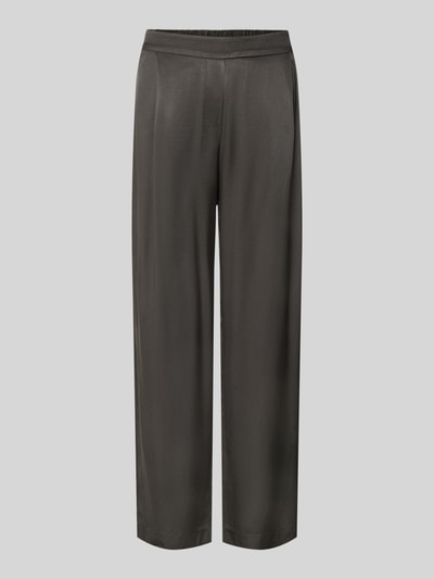 Produktfoto, Straight Fit Stoffhose aus reiner Viskose Modell 'Cisilia' von someday, ciemnoszary kolor, gładka, elastyczny pas, kieszenie boczne i tylna, Szerokość w rozmiarze 36: 35 cm, długość nogawki wewnętrznej w rozmiarze 36: 65 cm