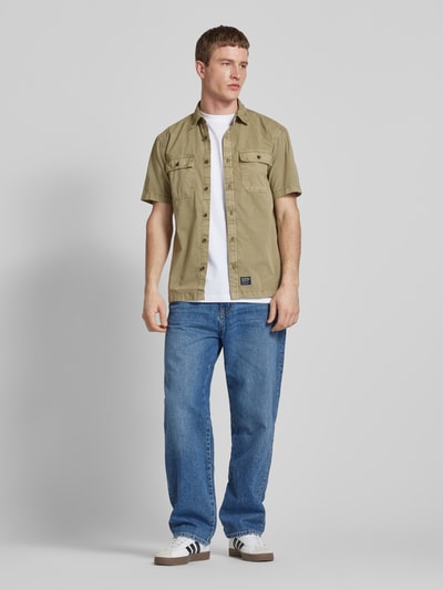 Superdry Regular Fit Freizeithemd mit 1/2-Arm Modell 'Military' Camel 1