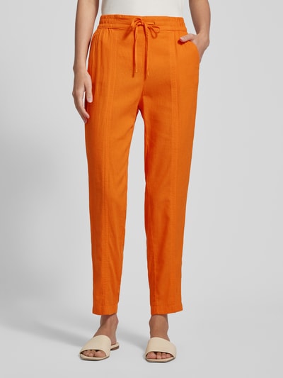 s.Oliver RED LABEL Tapered fit stoffen broek met tunnelkoord Oranje - 4