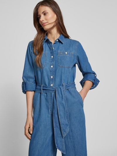 Lauren Ralph Lauren Jumpsuit in Denim-Optik mit Bindegürtel Modell 'CRISELDA' Jeansblau 3