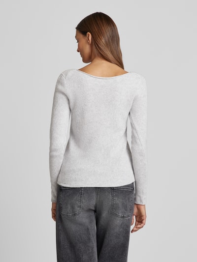 HUGO Wollen pullover met afgeronde V-hals, model 'Shakylina' Lichtgrijs gemêleerd - 5