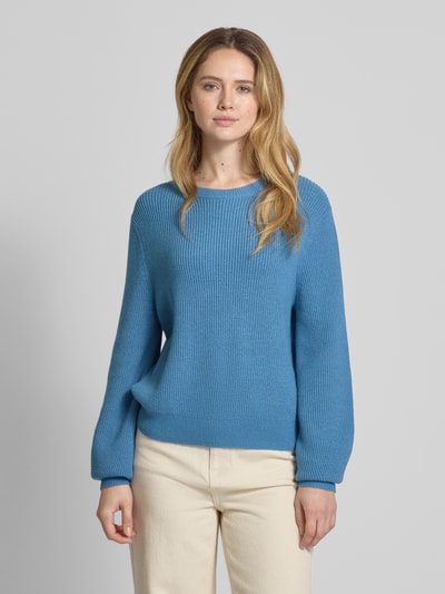 Christian Berg Woman Oversized Strickpullover aus Viskose-Mix mit Rundhalsausschnitt Rauchblau Melange 4