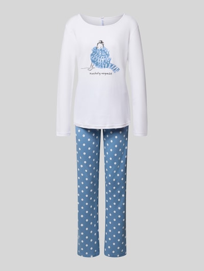 LOUIS & LOUISA Pyjama mit Label-Print Blau 1