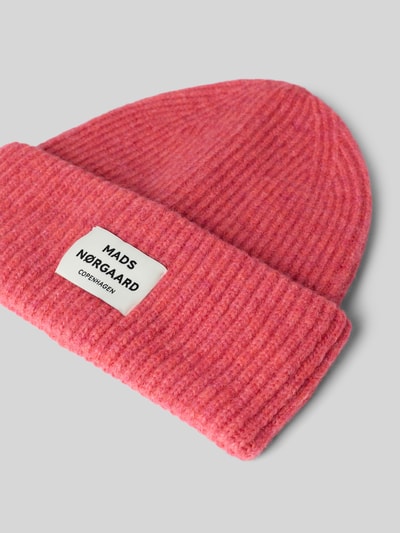 MADS NØRGAARD Muts van scheerwolmix met labelpatch, model 'Tosca Anju' Neon roze - 2
