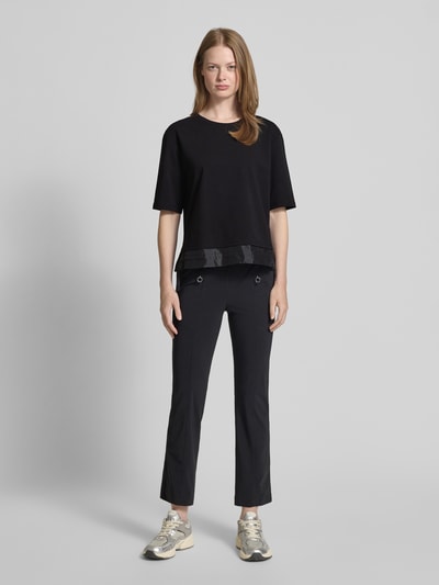 Marc Cain T-Shirt aus Modal-Mix mit Schleifen-Details Black 1