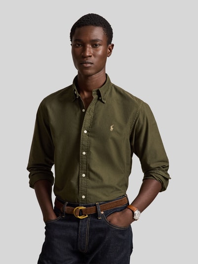 Polo Ralph Lauren koszula casualowa w stylu klasyka o kroju regular fit z wyhaftowanym logo Oliwkowy 4