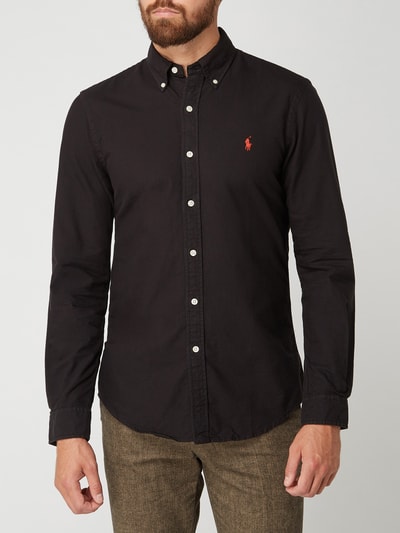 Polo Ralph Lauren Slim Fit Freizeithemd aus Oxford mit Logo-Stickerei  Black 4