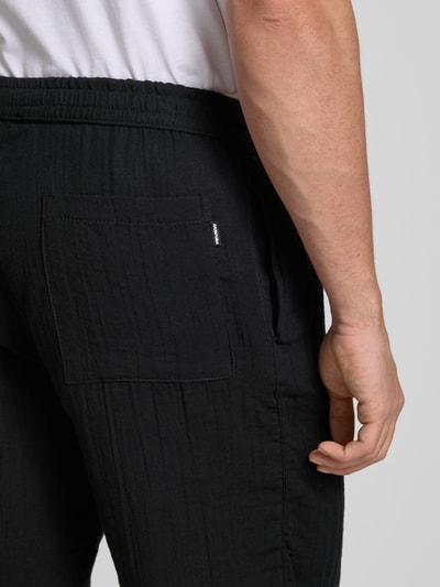 REVIEW Regular fit korte broek met elastische band Zwart - 3