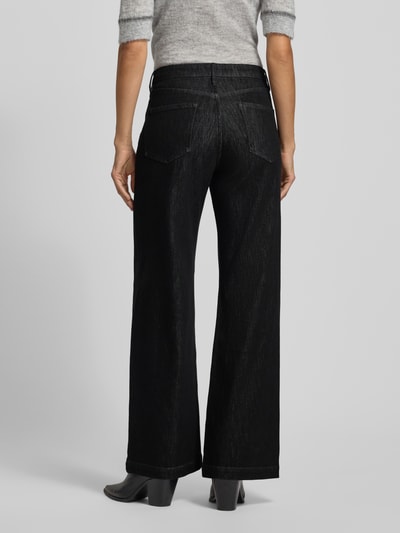 s.Oliver BLACK LABEL Wide leg jeans van katoenmix, model SURI' Zwart - 5