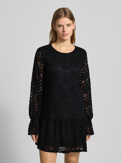 Gina Tricot Sukienka mini z okrągłym dekoltem Czarny 4