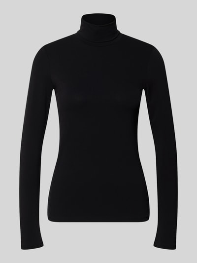 Produktfoto, bluzka z długim rękawem z golfem Longsleeve mit Rollkragen von Marc Cain, mieszanka materiałów z dodatkiem streczu, dopasowany krój, jednokolorowy, długość tyłu w rozmiarze 36: 58 cm