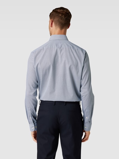 Christian Berg Men Regular Fit Business-Hemd mit Allover-Muster Hellblau 5