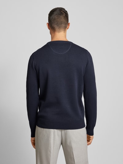 Fynch-Hatton Strickpullover mit Label-Stitching Modell 'Superfine' Marine 5