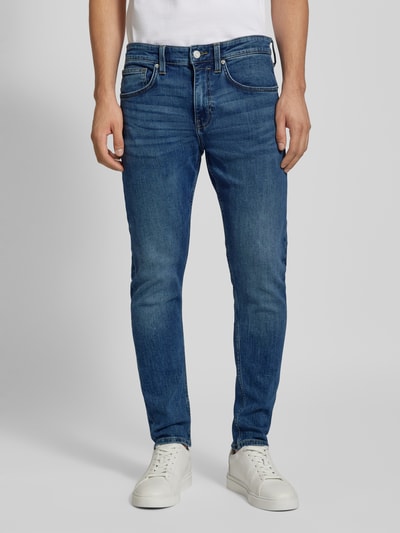 s.Oliver BLACK LABEL Tapered Leg High-Waist-Jeans mit Kontrastnähten Modell 'MAURO' Jeansblau 4