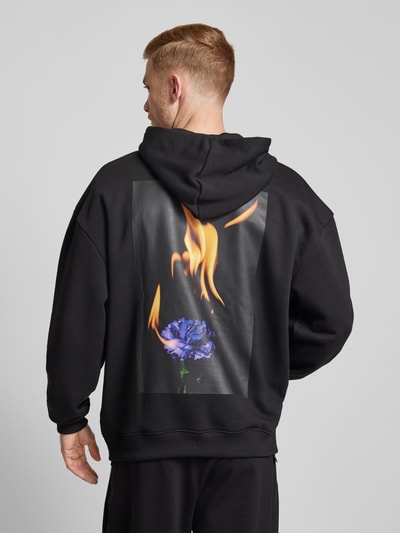 HUGO Hoodie met labelprint, model 'Dflohood' Zwart - 5