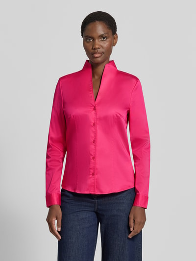 Christian Berg Woman Regular Fit Hemdbluse aus Baumwoll-Mix Fuchsia 4