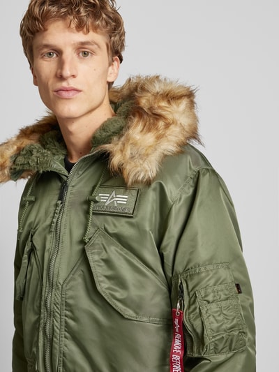 Alpha Industries Bomberjack met labeldetail Olijfgroen - 3