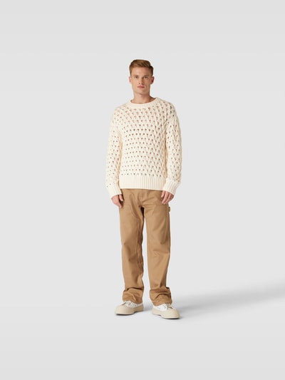 Ampere Wollpullover mit Lochmuster Offwhite 1