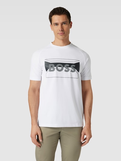 BOSS Green T-Shirt mit Label-Print Weiss 4