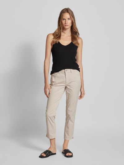 MAC Slim Fit Jeans in unifarbenem Design Modell 'MELANIE' Sand 1