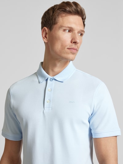 Brax Regular fit poloshirt met labelprint, model 'Pete' Lichtblauw - 3