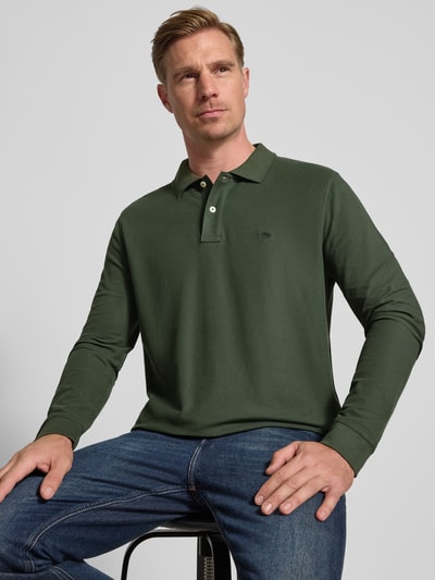 Fynch-Hatton Regular fit poloshirt met logostitching Flessengroen - 3