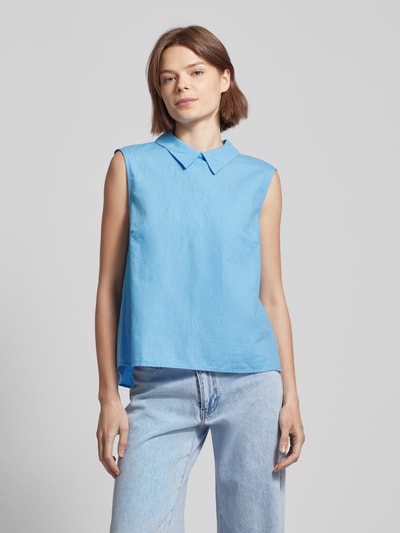 Marc O'Polo Denim Crop Top mit Umlegekragen Hellblau 4