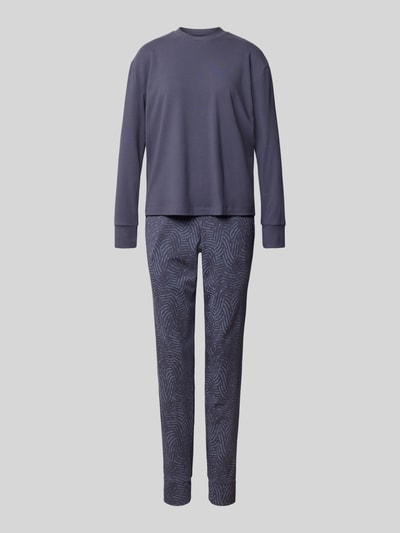 Schiesser Pyjama mit Rundhalsausschnitt Blau 1