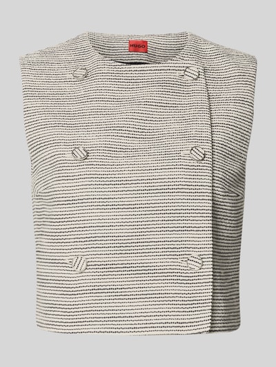 Produktfoto, Regular Fit Kurzblazer mit Allover-Muster Modell 'AWINEA' von HUGO, czarno-biały wzór, faktura dzianiny