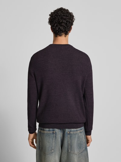Jack & Jones Sweter z dzianiny z okrągłym dekoltem model ‘OTTO’ Bordowy melanż 5
