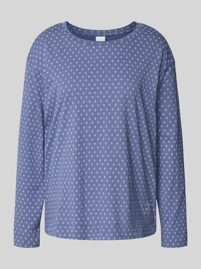 CCDK Copenhagen Góra od piżamy z nadrukiem z logo na całej powierzchni model ‘Janis’ Niebieski 1