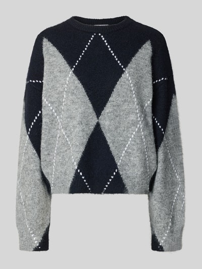 Jake*s Casual Regular Fit Pullover aus Wollmix Dunkelblau 2