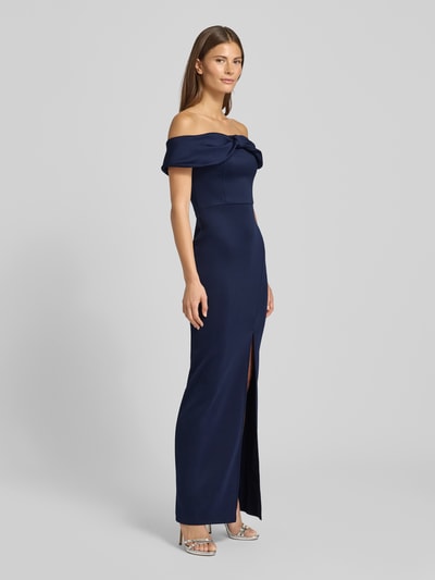Lipsy Off-Shoulder-Kleid mit Gehschlitz Marine 1
