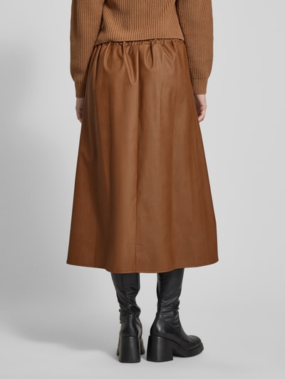 ZABAIONE Midirok met elastische band Cognac - 5