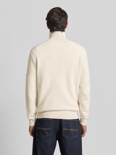 Marc O'Polo Regular Fit Troyer aus Baumwoll-Schurwoll-Mix Offwhite 5