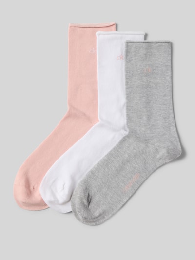 CK Calvin Klein Socken mit Logo-Stitching im 3er-Pack Hellrosa 1