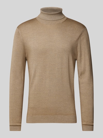 OLYMP Level Five Slim Fit Strickpullover mit Rollkragen Beige 2